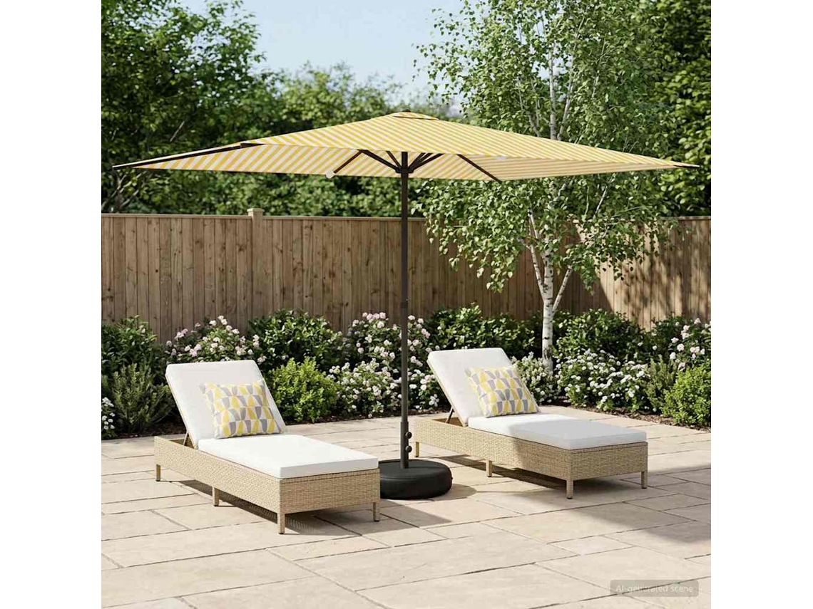 Vidaxl Parasol De Jardim Com Base 200 X 300 Cm Poliéster Retangular