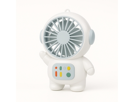 Ventoinha Portátil | Compacta, Bateria, Para Secretária Ou Pescoço, Com Pega E Cabo Incluído Diandi Sq6165 Branco
