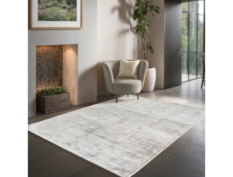 Tapete Janelle Elegante Sala Viscose, Cinzento, 200 X 290 Cm