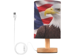 Abajur De Cabeceira Mnsruu Com Águia Careca E Design Da Bandeira Americana, Luminária De Cabeceira Led, Luminária De