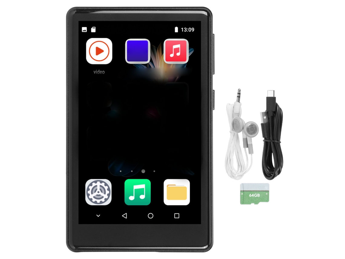 Reprodutor MP3 com redução de ruído, tela de 4 polegadas, expansão via cartão TF EOOCOO