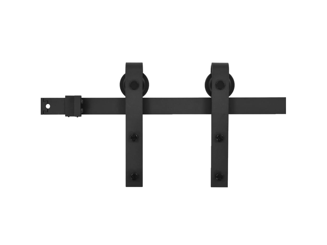 vidaXL Kit de ferragens para porta deslizante 200 cm aço preto