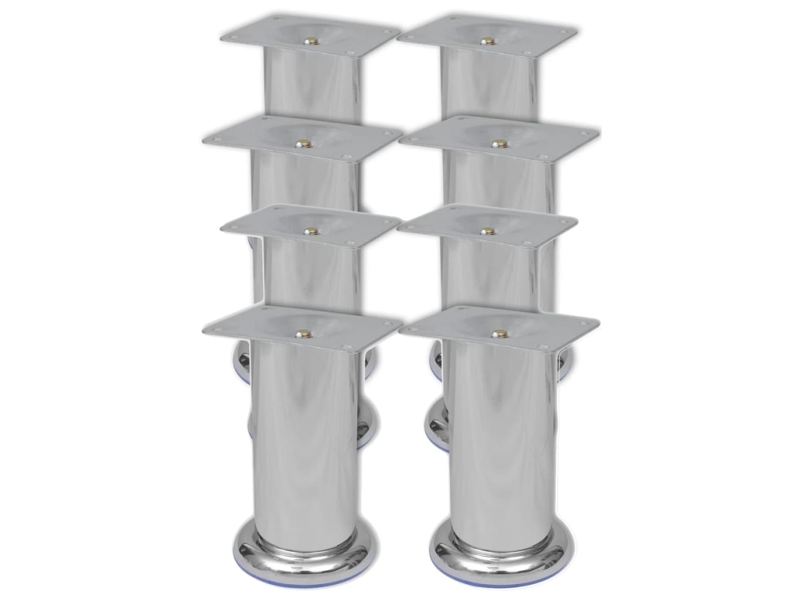 Vidaxl Pés Para Sofá Redondos 8 Pcs 120 Mm Cromado