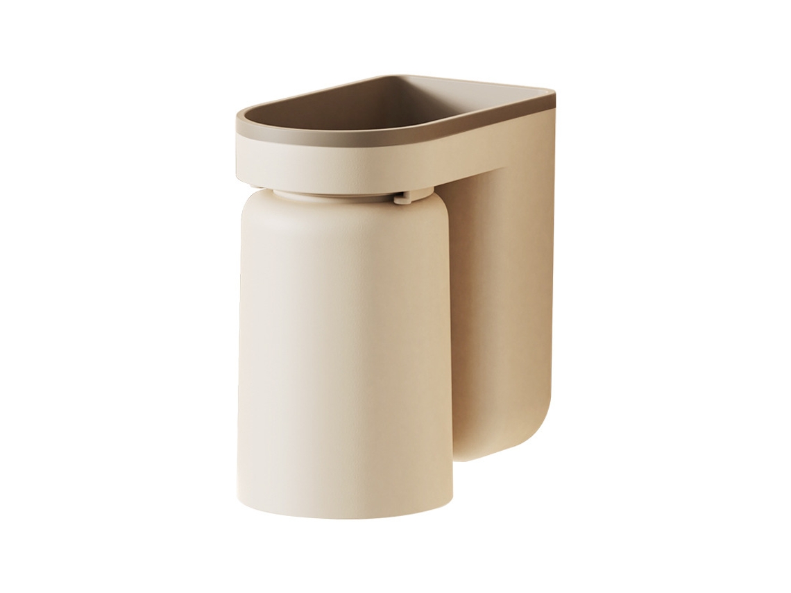 Porta escova AQUAFORGE Off white, Sem furos, com copo para gargarejo