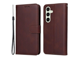 Capa Tipo Carteira De Couro Pu Com Suporte E Capa Flip Para Samsung Galaxy S24 Fe