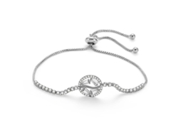 Pulseira Ajustável Com Zircão Redondo Natural Encantador