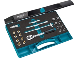 Conjunto de ferramentas Torx HAZET 1557/21: Quadrado oco 3/8 de polegada 10 mm Perfil Torx externo Perfil Torx interno E5 - E14 T15 - Número T50
