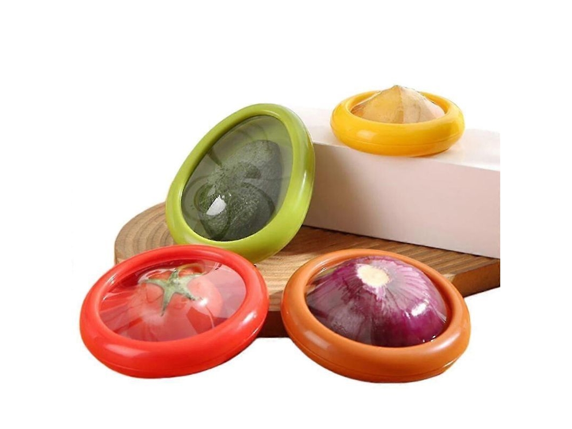 Conjunto de 4 Recipientes de Silicone Reutilizáveis para Organização na Geladeira com Marca