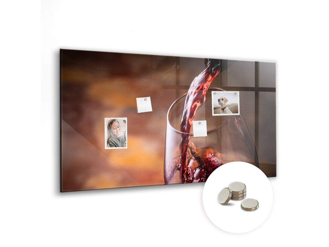 Quadro De Vidro Magnético Taça De Vinho Para A Cozinha Espelharte (120x60 Cm)
