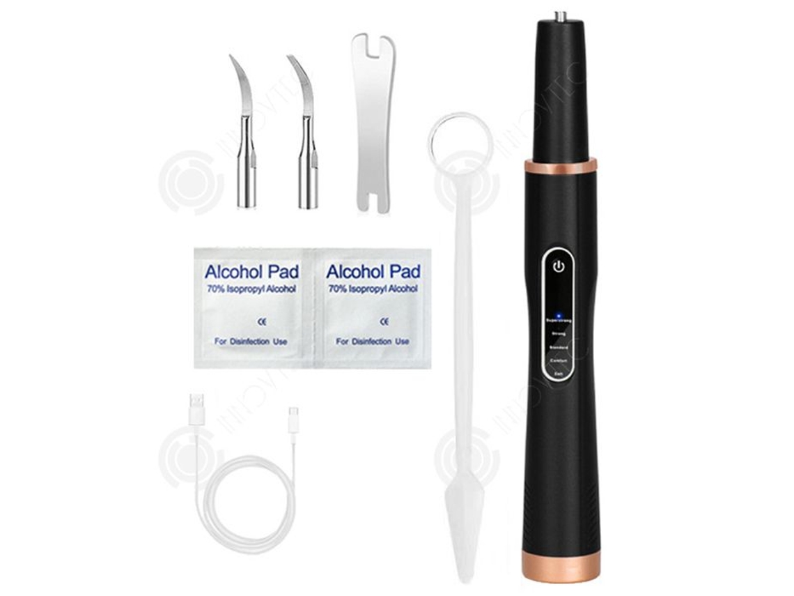 Inn Detartreur Dental 200mah 5 Velocidades 30 40khz Conjunto De Escovas De Dentes A Ultrassons Para Limpar Os Dentes Carregamento Usb Innovtec