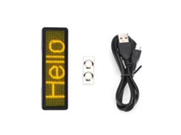 Placa de Identificação Led Deslizante Programável com Múltiplos Idiomas Recarregável (amarela)