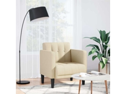 Vidaxl Poltrona Com Apoio De Braços 53 Cm Tecido Creme