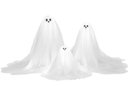Conjunto De 3 Decorações S Fantasmas Com Luzes Para O Halloween