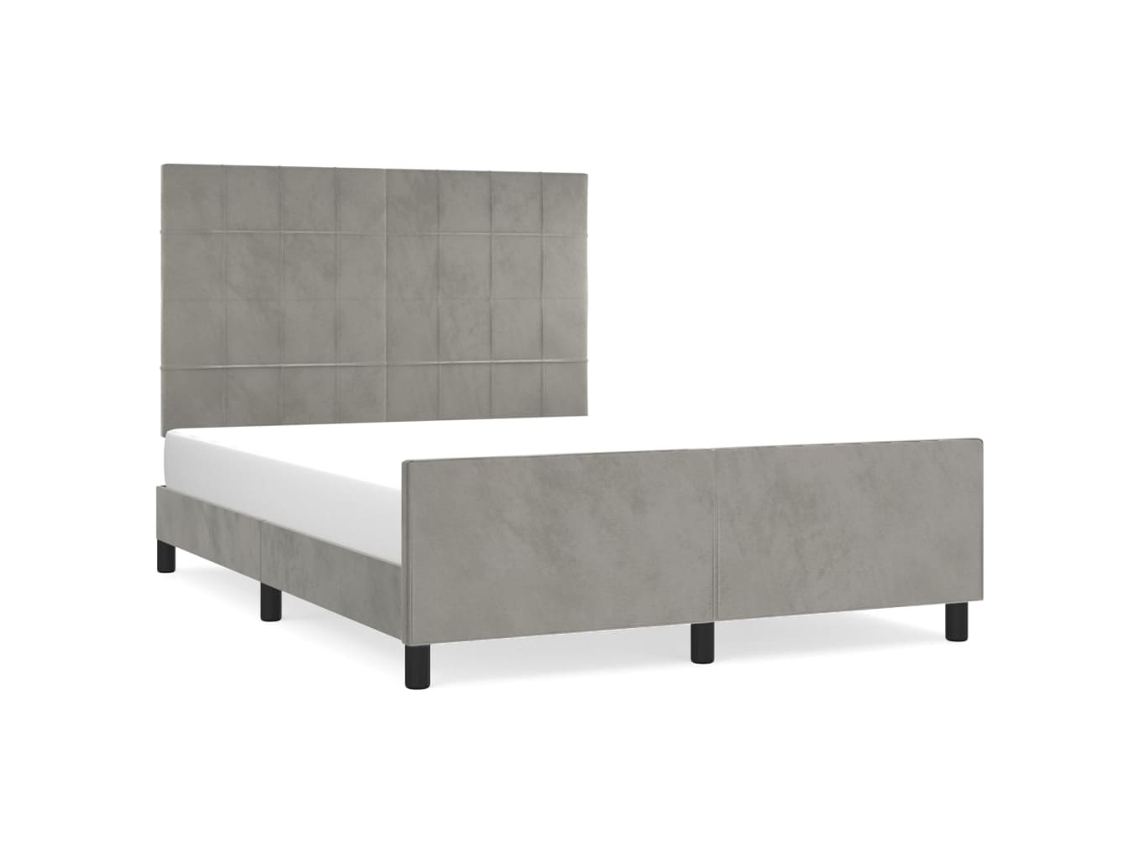 Bed Frame With Headboard, Bed Frames With Headboards Vidaxl Cinzeto Veludo (140 X 200 Cm)