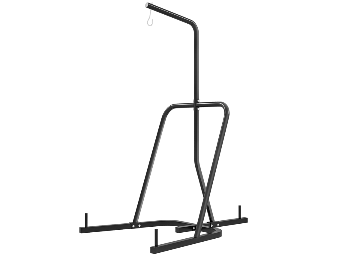 Suporte Saco De Boxe Para Com Estrutura De Aço Carga 60 Kg Para Bolas De Velocidade Treino Em Ginásio Casa 160x115x208 Cm Preto