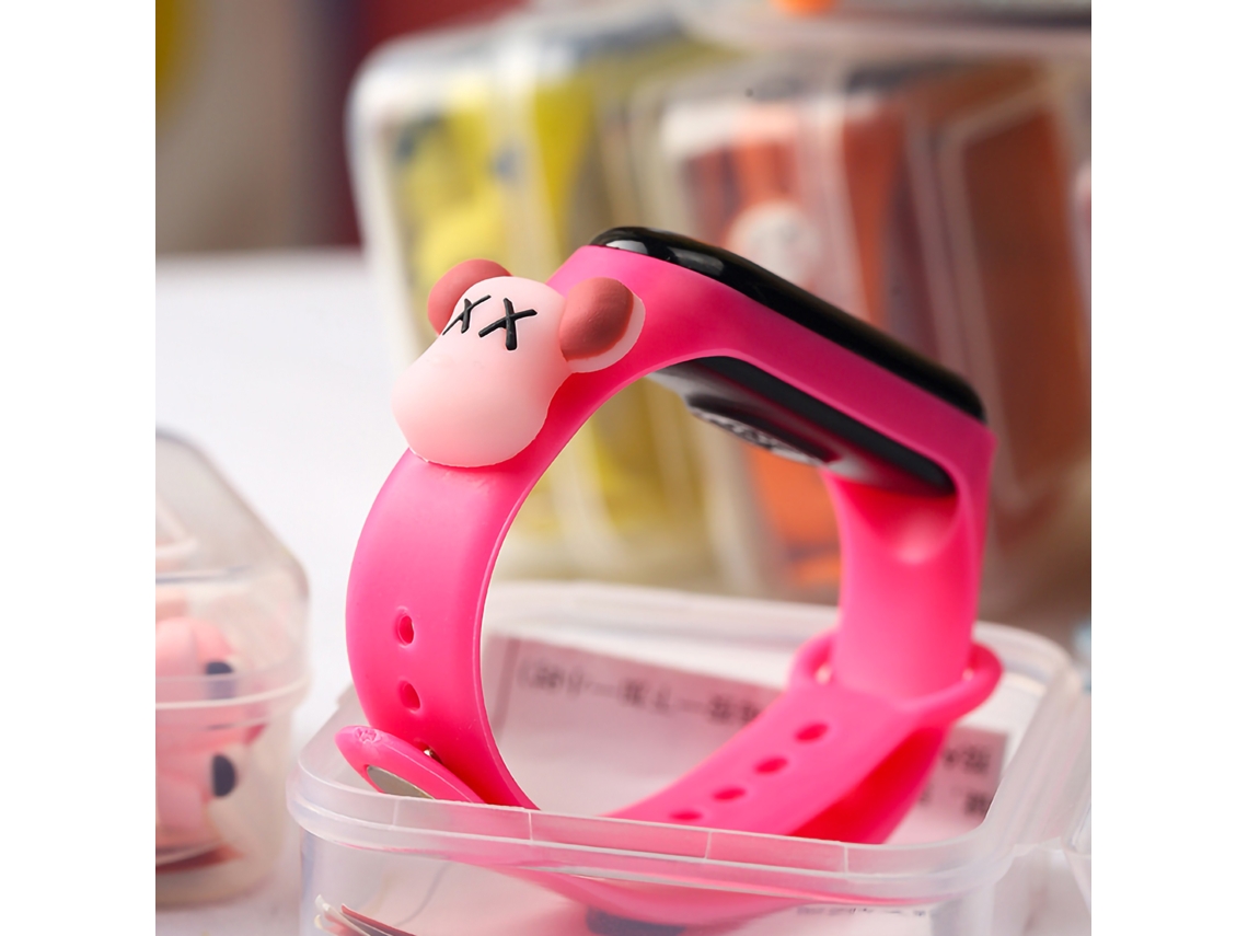 Relógio Digital Esportivo Infantil Led Resistente À Água Com Decoração De Urso Rosa Para Estudantes