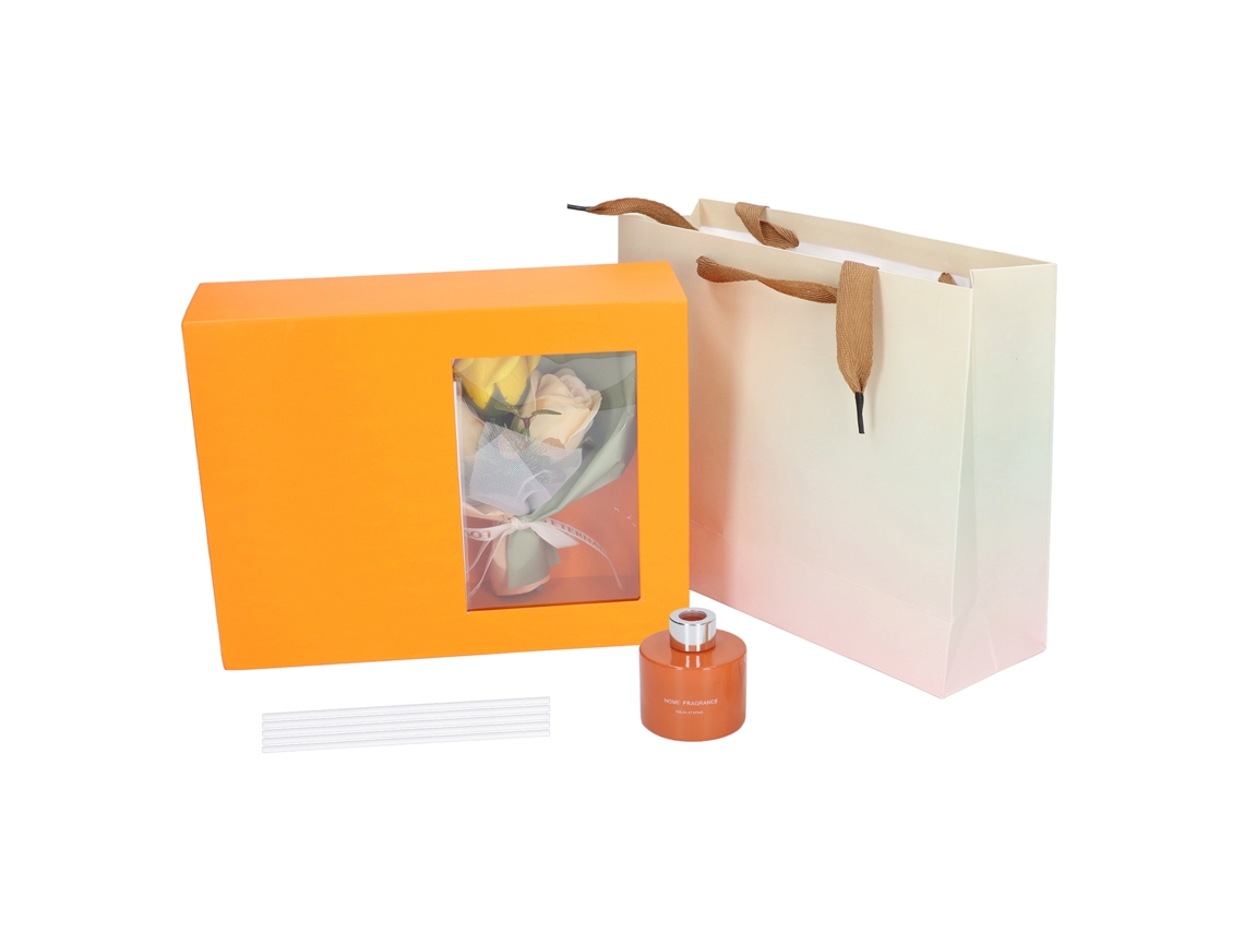Set De Presente Difusor Com Flores De Sabão Para Fragrância Duradoura Em Casa E Escritório