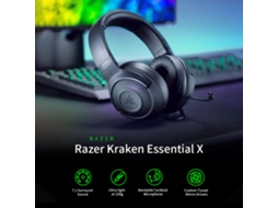 Fone De Ouvido Para Jogos Razer Kraken Essential X Com Som Surround 7.1 Para Pc, Xbox One, Ps4 E Dispositivos Móveis