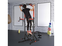 Torre De Treino Preta Com Altura Ajustável De 108x178x202 A 238cm, Encosto Em 7 Posições E Sistema De Elevações.