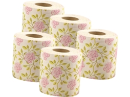 De 5 Rolos De Papel Higiênico Rosa Com Estampa Floral Para Uso Em Banheiro, Restaurante E Viagens, Toalhas De Mão Gokoco