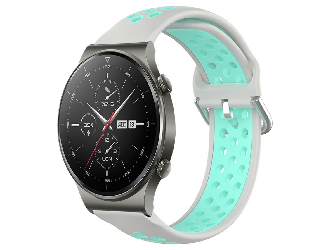 Bracelete de Smartwatch para Huawei GT2 Pro 22mm desportiva respirável perfurada de silicone (cinza + pato d'água)