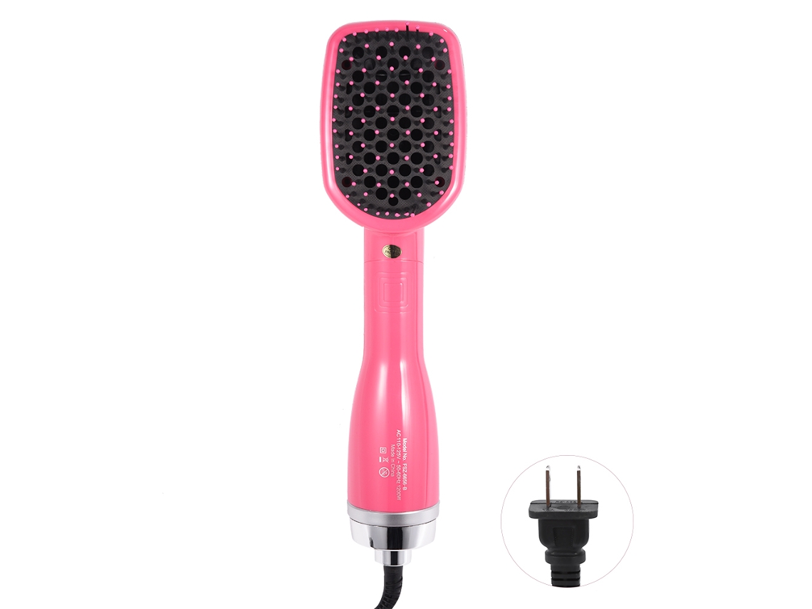 2026 secador de Cabelo e Alisador 2 em 1 Pente de Paleta com Íons Negativos Rosa Hot Air Comb