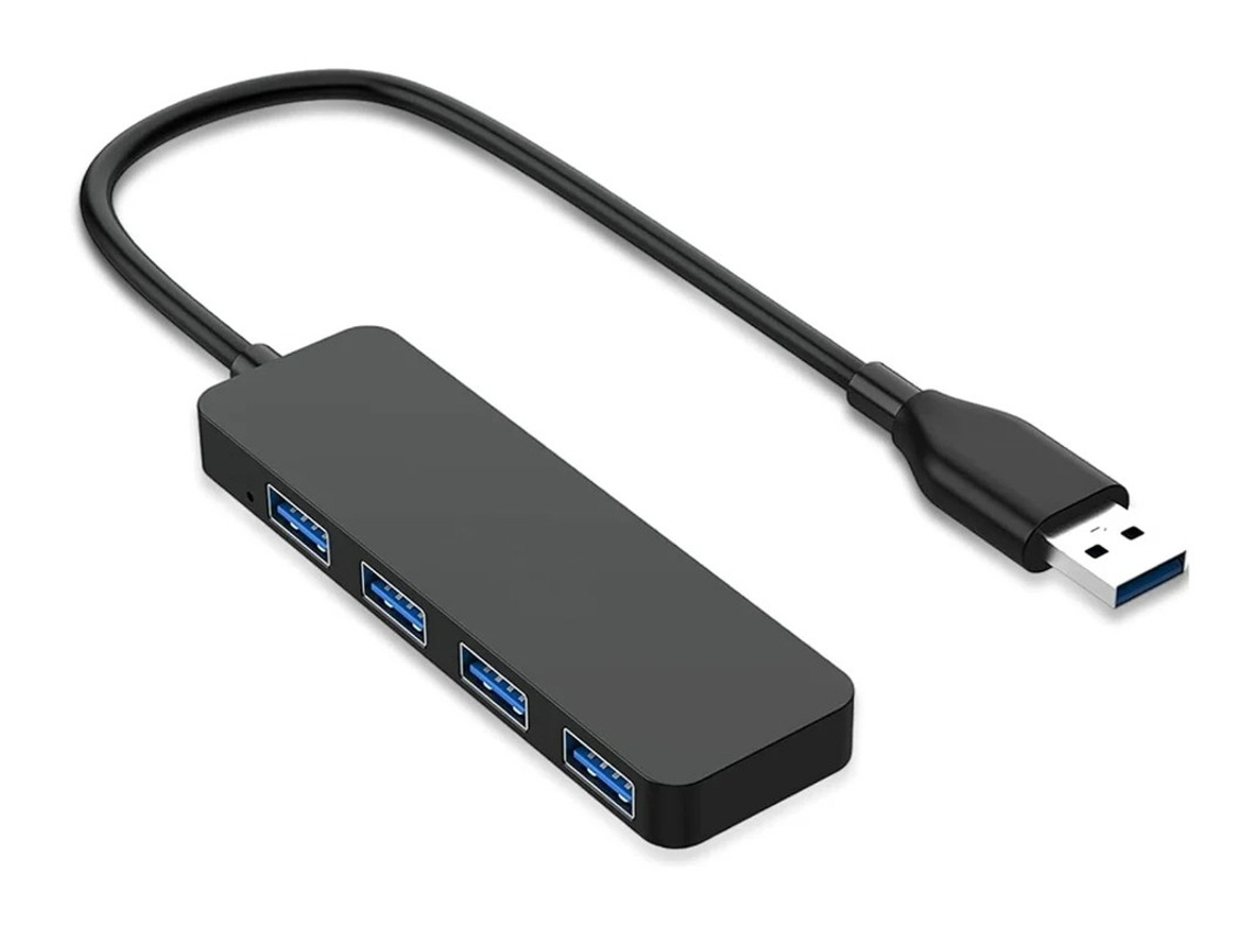 Hub USB Slim Multi-Port Data Hub 4 Portas USB 3.0 Cabo Extensor Adaptador para Macbook Mac Imac Laptop PC Preto Yizhood