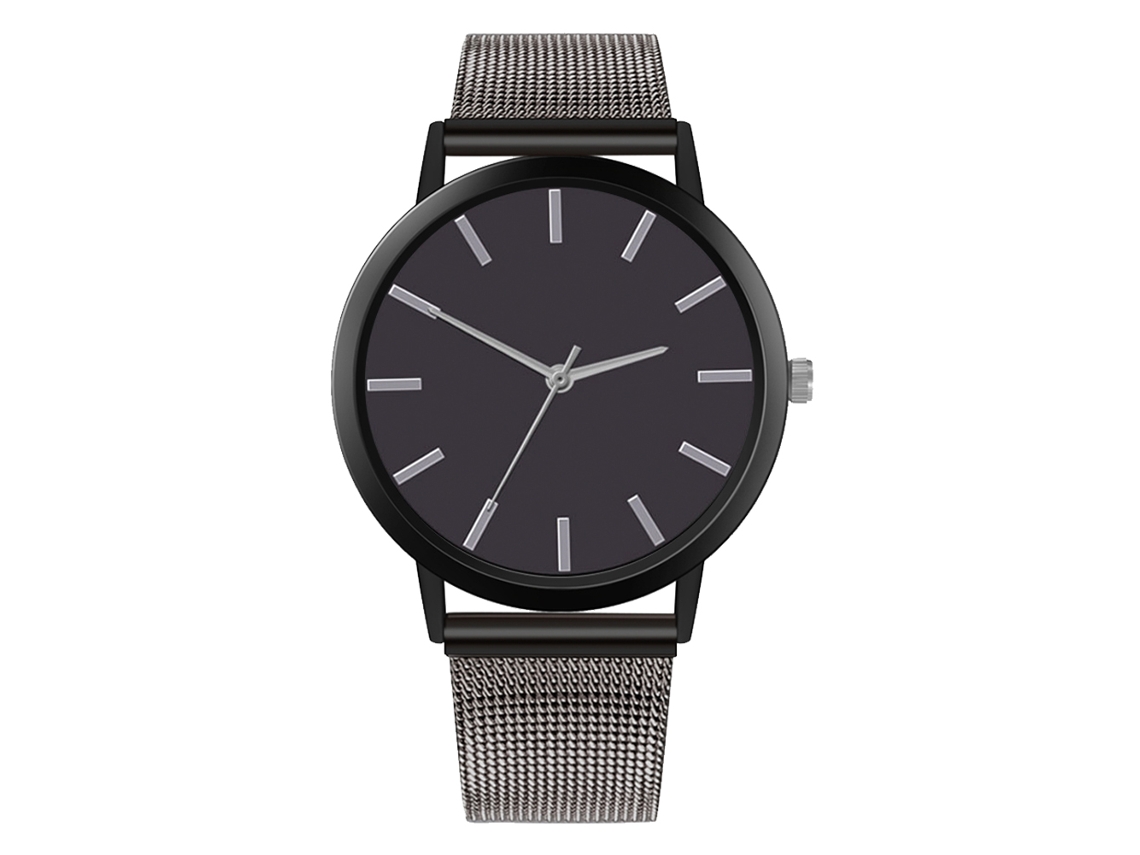 Reloj De Pulsera Analógico De Cuarzo Con Correa De Malla Zhoulianfa Moda Casual (gunmetal)