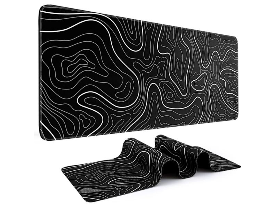 /ea/ Mousepad Gamer Grande Para Teclado 31,5 X 11,8 Polegadas Com Textura Topográfica Brilvibera