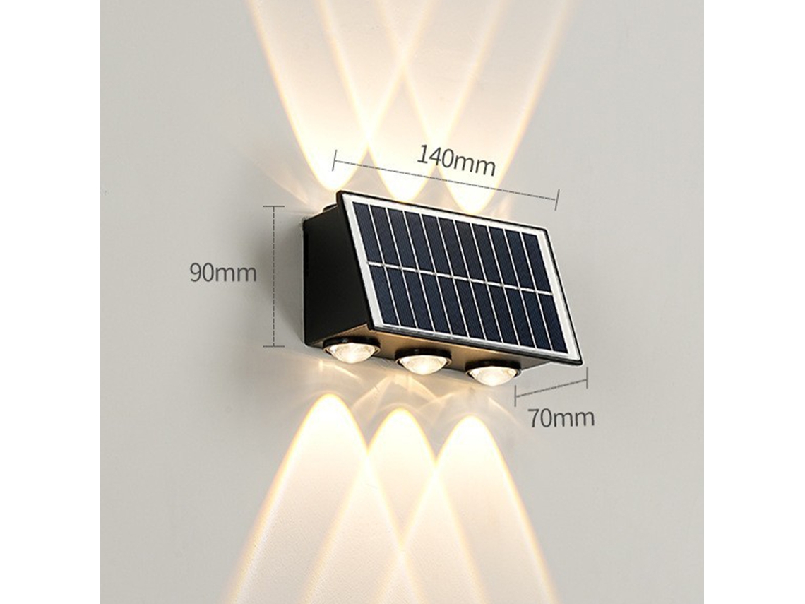 Luz de Vela Solar Sem Chama 2pcs IP65 para Decoração de Parede Casa Branco Quente S/MARCA