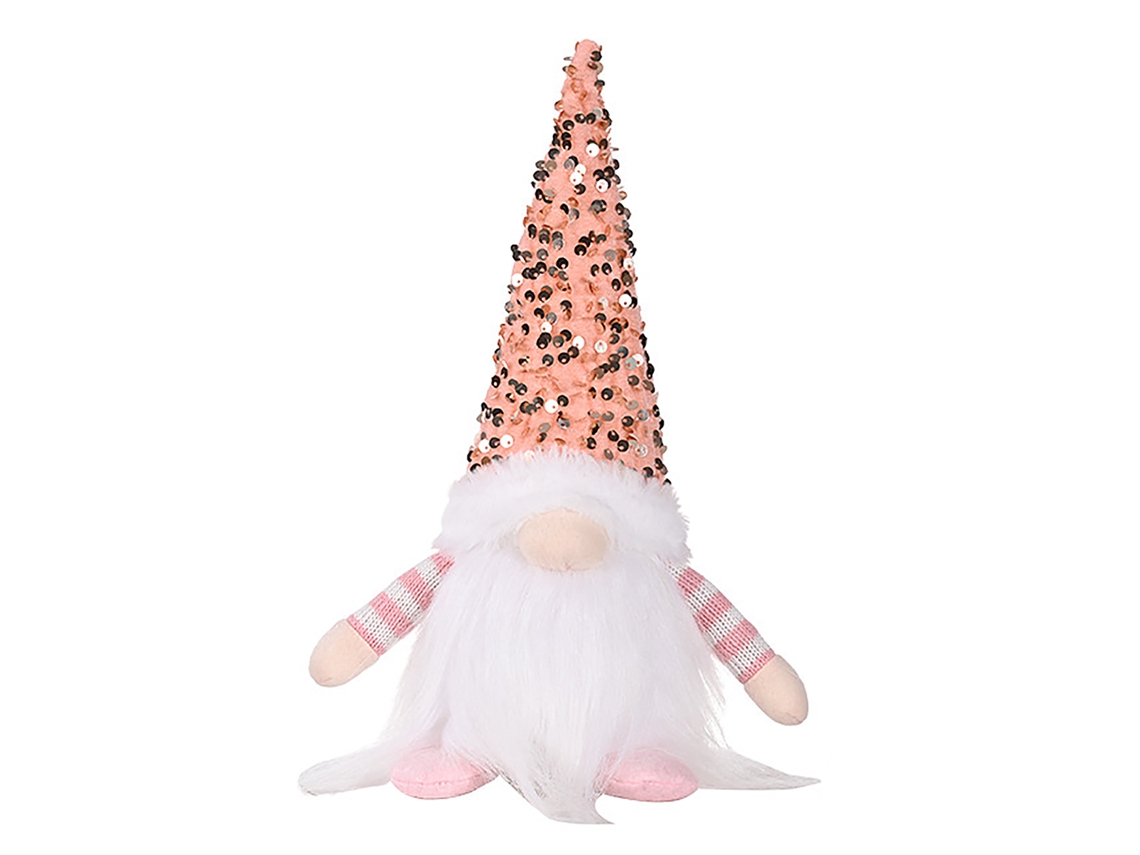 Decoração de Natal: Boneco Rudolph com Luz Pisca e Sequin Rosa LAXISCREED