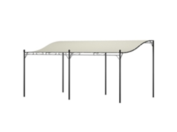 Pérgula de jardim com lona impermeável, estrutura metálica, 3x5m, branco