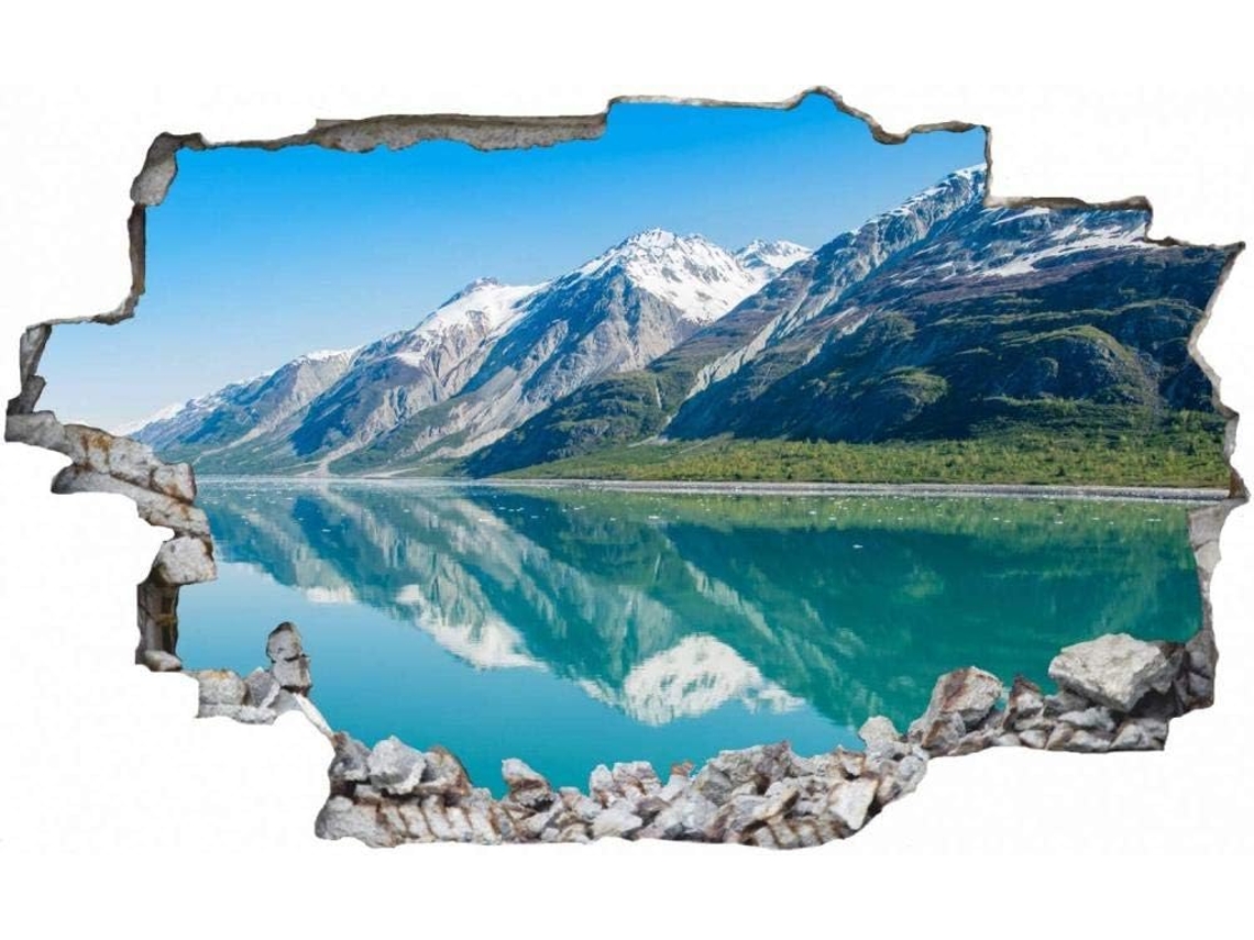 Adesivos Muraux Céu Azul De Montanha Lago Adesivo Adesivo Mural Para Salão De Beleza Quarto Cozinha Escritório Adulto Criança 56x81cm