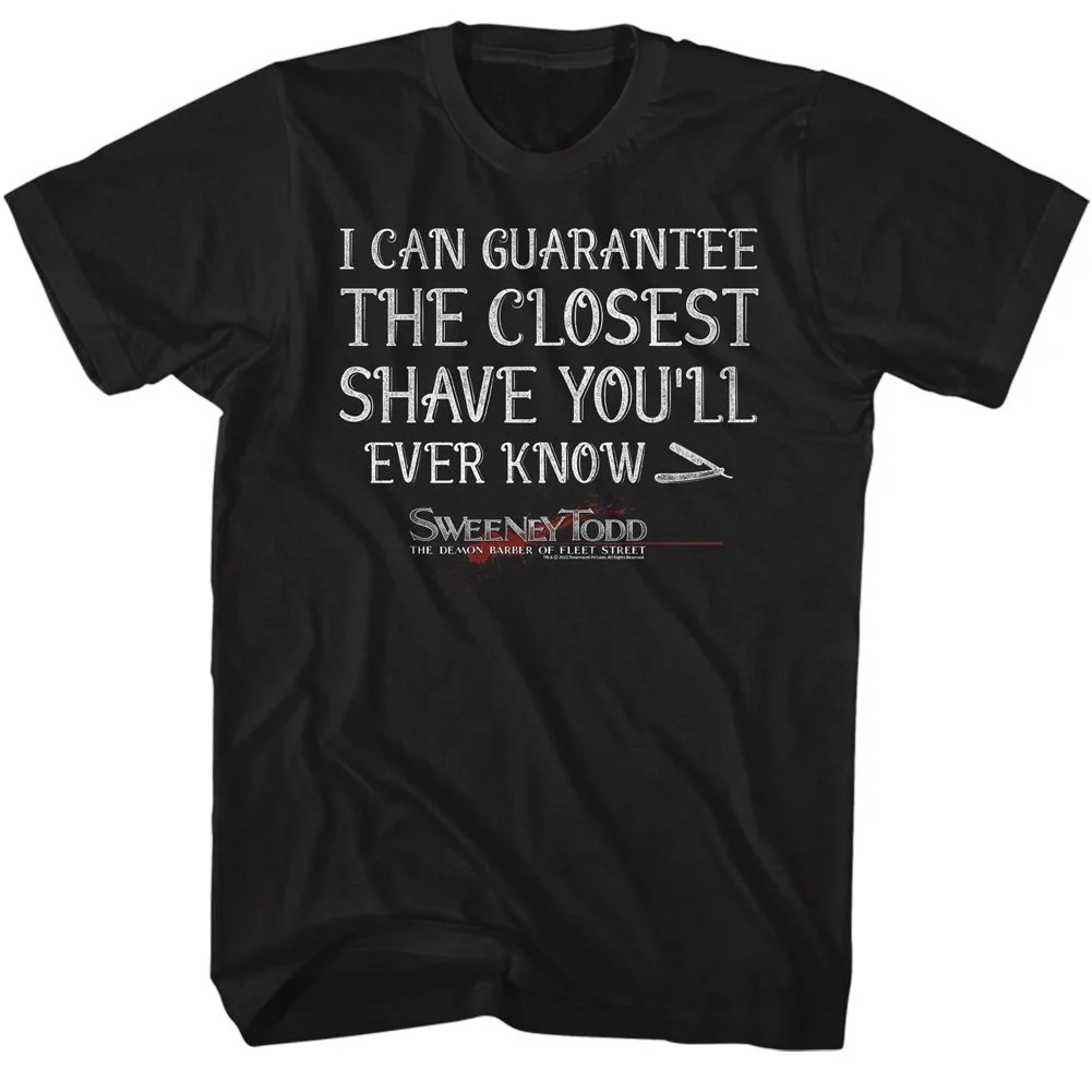 Unisex Adult T-shirt Rockinstone Sweeny Todd Closest Shave Black Sizexxxl