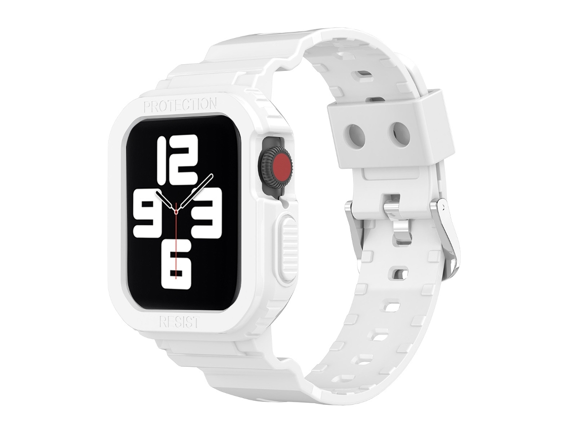 Bracelete de relógio integrada Glacier Transparent TPU para Apple Watch Series 7 45mm (branca)
