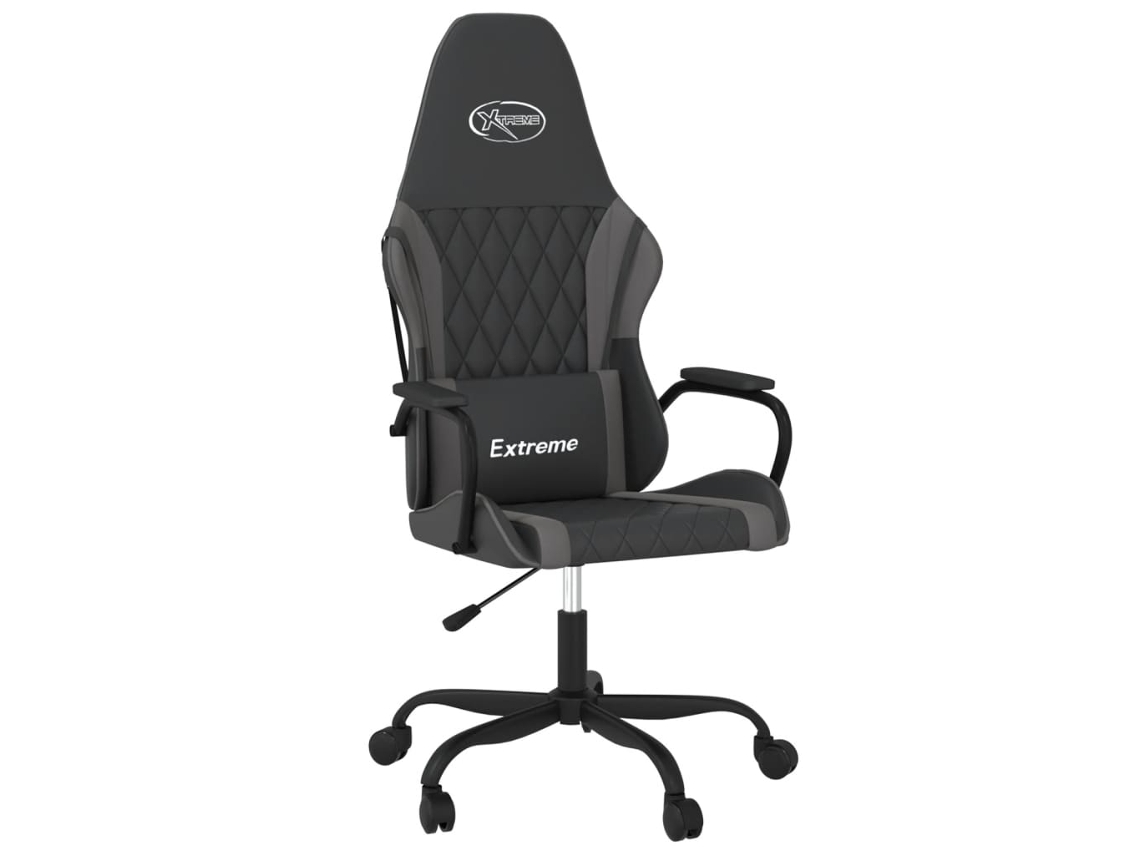 Conjunto 1 Cadeira Gaming Vidaxl Cinzeto Couro Sintético (54 X 61.5 X 128 Cm)