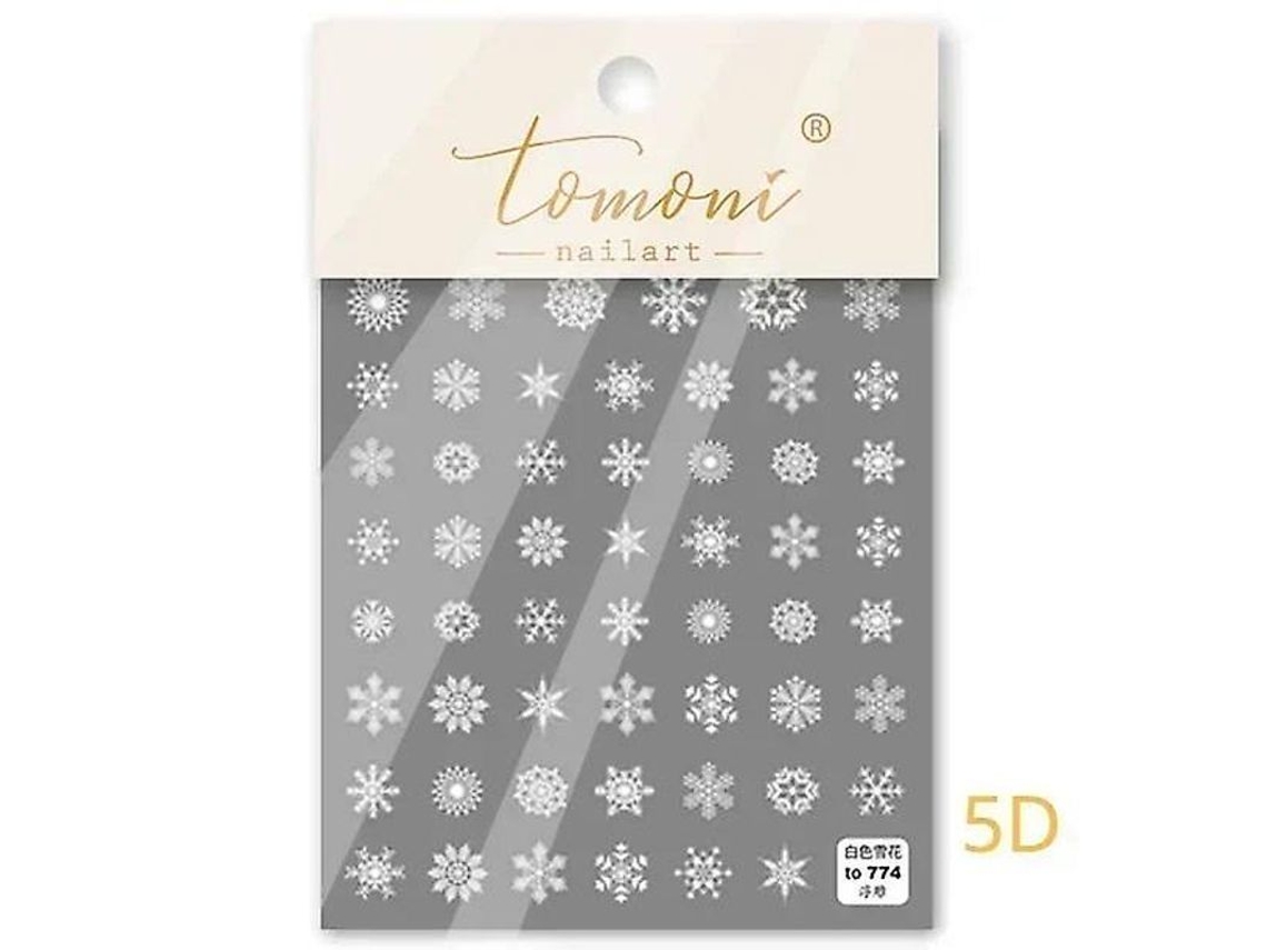 Sticker de Arte de Unhas Autoadesivo Laser Natal Inverno Floco de Neve Strass 3d 5d