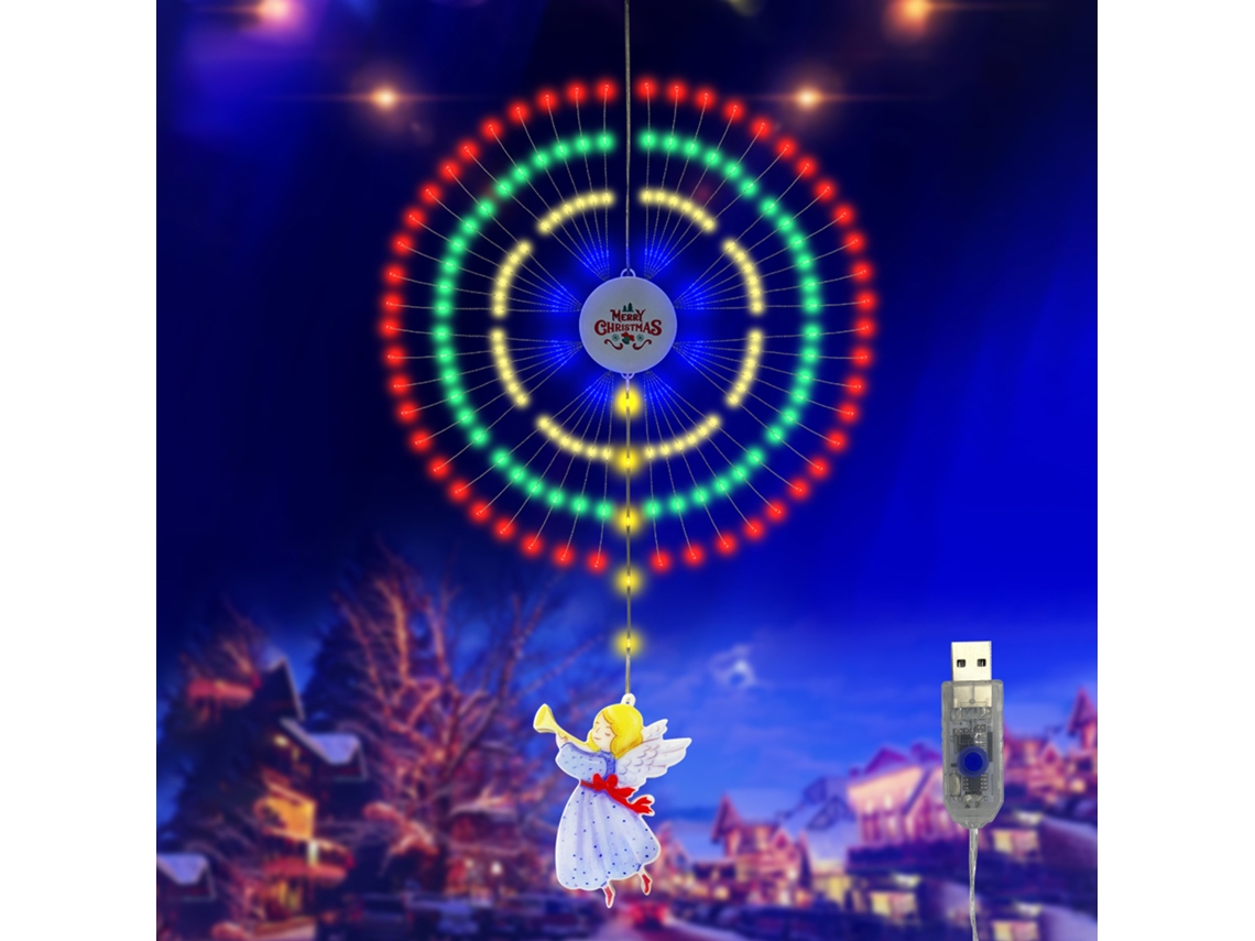 Rebe-luces De Navidad En Forma De Fuegos Artificiales Ip65 Resistentes Al Agua Con 8 Modos De Iluminación Decorativos Colgantes