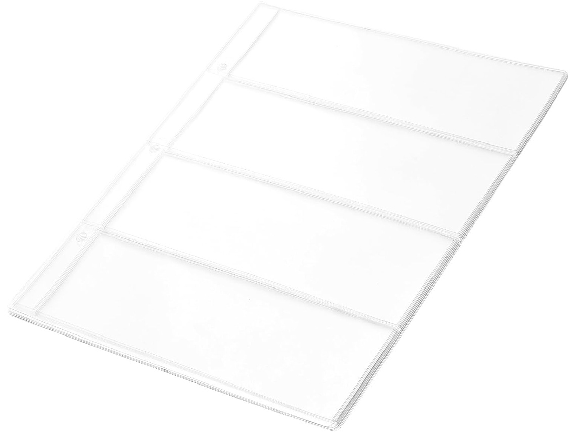 Conjunto De 10 Páginas Protetoras Transparentes Para Álbuns, Com Bolsos De Armazenamento Práticos.