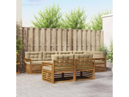 Vidaxl Conjunto De Sofás Para Exterior 7 Unid. Natural E Bege