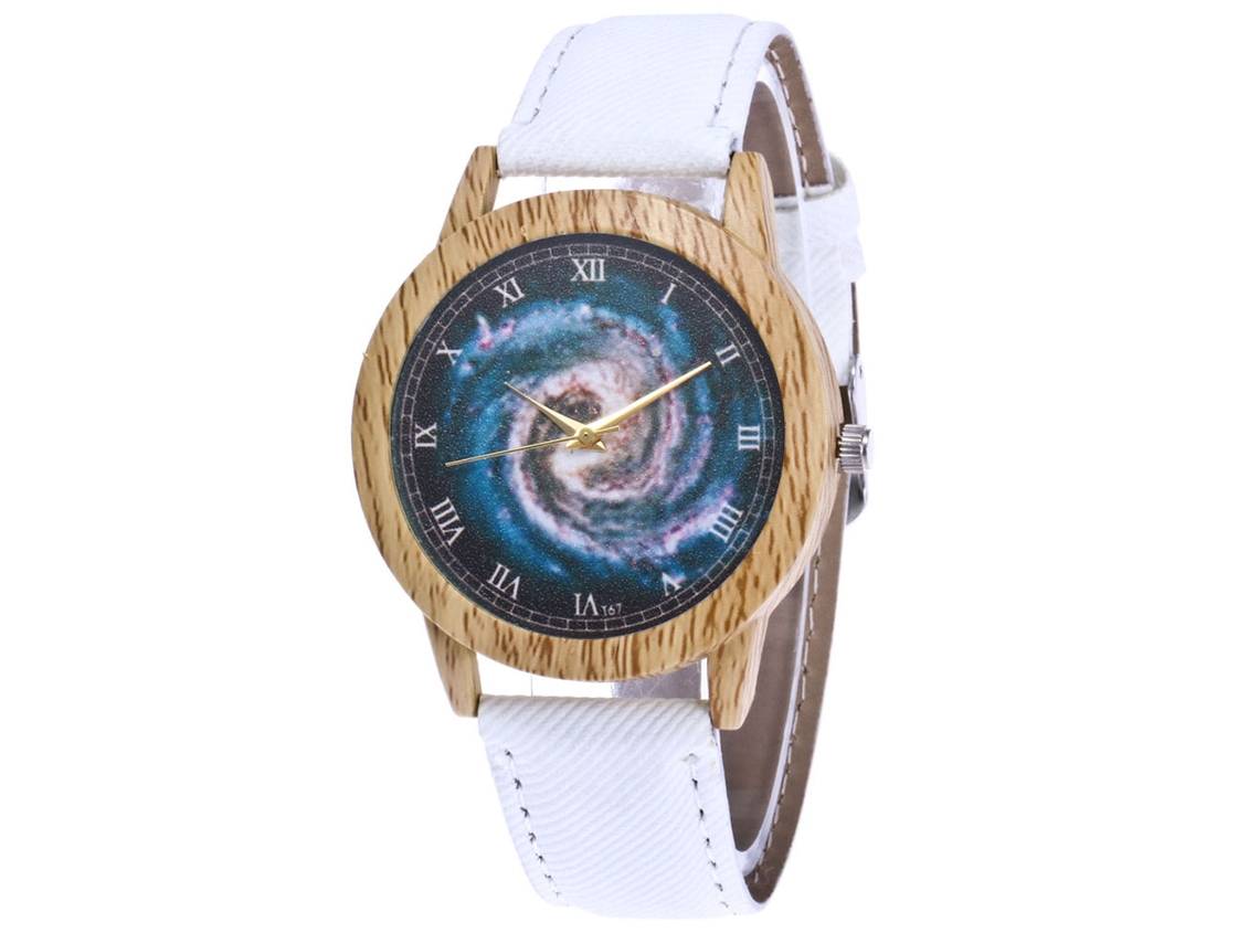 Relógio de pulso unissex de quartzo com pulseira de jeans, modelo elegante, presente perfeito, branco Zhoulianfa