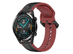 Pulseira De Silicone Bicolor Com Formato Convexo Para Huawei Gt2 (46 Mm E 22 Mm)
