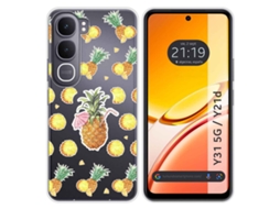 Capa Tumundosmartphone De Silicone Transparente Com Desenho De Abacaxi Para Vivo Y31 5g / Y21d