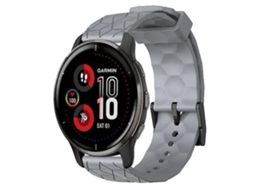 Lurelia Pulseira Garmin Venu 2 Plus 20mm Com Estampa De Futebol, Silicone Sólida, Cinza, Acabamento Moderno