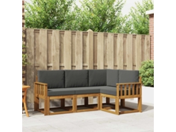 Vidaxl Conjunto De Sofás Para Exterior 4 Pcs Natural E Antracite