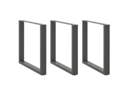 Vidaxl Pés Para Mesa De Jantar Em Forma De U, 3 Peças, Antracite, 80x (72-73) Cm, Aço