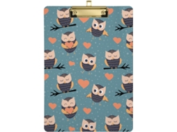 Bolsa médica Prancheta com estampa Coruja em estilo cartoon, ideal para enfermeiros e instrutores.
