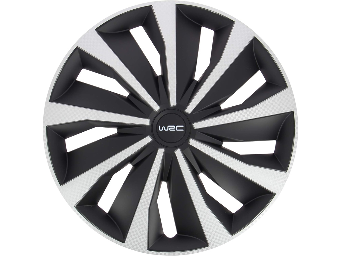 Calotas Wrc Desportivas Em Abs Cinzento Metalizado Para 13, 14, 15 E 16 Polegadas (4 Unidades)