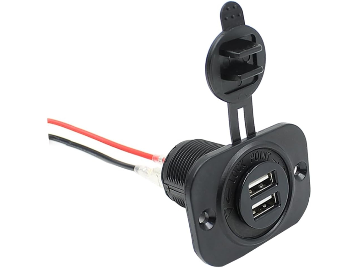 Usb Duplo Para Carregador De Tomada De Isqueiro Para Celulares E Gps Preto Gokoco