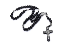 Colar Religioso De Madeira Preta Com Cruz De Cristo Jesus, Colar Com Rosário Católico, Lembranças Da Igreja, Colar Com Pingente De Oração Slowmoose